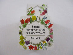 Cute Kawaii Bande Roll of 200 Stickers - Washi Tape Paper - Flowers Bouquet Garden - for Scrapbooking Journal Planner Craft