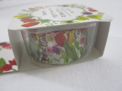 Cute Kawaii Bande Roll of 200 Stickers - Washi Tape Paper - Flowers Bouquet Garden - for Scrapbooking Journal Planner Craft