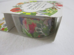 Cute Kawaii Bande Roll of 200 Stickers - Washi Tape Paper - Flowers Bouquet Garden - for Scrapbooking Journal Planner Craft
