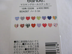 Cute Kawaii Bande Roll of 200 Stickers - Washi Tape Paper - Hearts Love Valentine #Luv - for Scrapbooking Journal Planner Craft