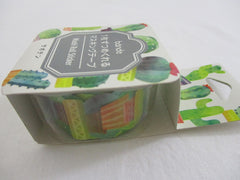 Cute Kawaii Bande Roll of 180 Stickers - Washi Tape Paper - Cactus Green Nature - for Scrapbooking Journal Planner Craft