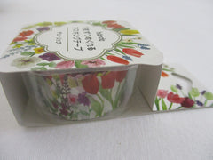 Cute Kawaii Bande Roll of 200 Stickers - Washi Tape Paper - Flowers Bouquet Garden - for Scrapbooking Journal Planner Craft