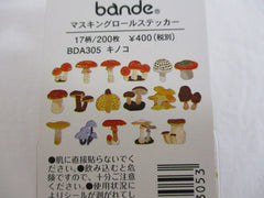 Cute Kawaii Bande Roll of 200 Stickers - Washi Tape Paper - Mushroom - for Scrapbooking Journal Planner Craft