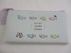 Cute Kawaii Q-Lia Kicky Shark Pen Pencil Makeup Case Zip Pouch Wallet - Bag Accessories