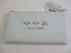 Cute Kawaii Q-Lia Kicky Shark Pen Pencil Makeup Case Zip Pouch Wallet - Bag Accessories