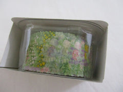 Cute Kawaii Bande Roll of 200 Stickers - Washi Tape Paper - Flowers Bouquet Garden - for Scrapbooking Journal Planner Craft