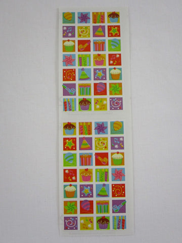 Mrs Grossman Birthday Blocks Sticker Sheet / Module - Vintage & Collectible