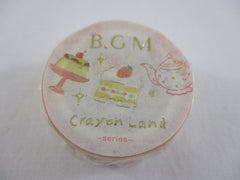 Cute Kawaii BGM Washi / Masking Deco Tape - Crayon Land series - Sweet Strawberry Desserts Pastry Bakery - for Scrapbooking Journal Planner Craft