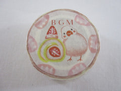 Cute Kawaii BGM Washi / Masking Deco Tape - Animal ♥ Food series - Bird Strawberry Pancake Pastry - for Scrapbooking Journal Planner Craft