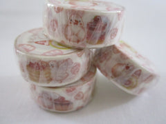 Cute Kawaii BGM Washi / Masking Deco Tape - Animal ♥ Food series - Bird Strawberry Pancake Pastry - for Scrapbooking Journal Planner Craft