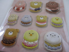 Cute Kawaii MW - Animals Sweets Factory Series - Cream Puff Puffy Sponge Sticker Sheet