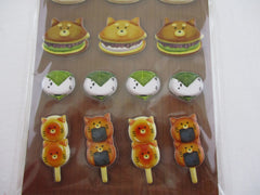 Cute Kawaii MW - Animals Sweets Factory Series - Mochi and Sweet Pancakes Puffy Sponge Sticker Sheet