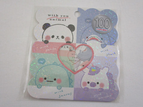 Cute Kawaii Kamio with you Animal Dino Panda Shark Flake Stickers Sack - for Journal Planner Craft Scrapbook Agenda