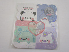 Cute Kawaii Kamio with you Animal Dino Panda Shark Flake Stickers Sack - for Journal Planner Craft Scrapbook Agenda