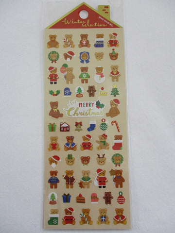 Cute Kawaii MW - Winter Collection - Christmas Bear Sticker Sheet - for Journal Planner Craft Scrapbook Organizer Calendar Notebook