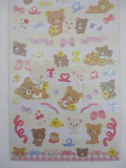Cute Kawaii San-X Rilakkuma Bear Glittery Sticker Sheet 2023 - C Ribbon Party - for Planner Journal Scrapbook Craft
