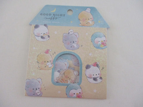 Cute Kawaii Kamio Good Night Moffy Animal Panda Dog Penguin Flake Stickers Sack - for Journal Planner Craft Scrapbook Agenda