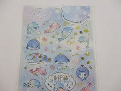 Cute Kawaii San-X Jinbesan Whale Sticker Sheet 2020 - A - for Planner Journal Scrapbook Craft