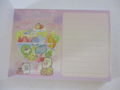 Cute Kawaii San-X Sumikko Gurashi Pen Pen Fruits Vacation  4 x 6 Inch Notepad / Memo Pad - A - Stationery Designer Paper Collection