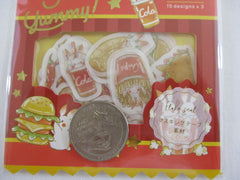 Cute Kawaii BGM So Yummy Series Flake Stickers Sack - Burger Taco Hotdog Rabbit - for Journal Agenda Planner Scrapbooking Craft