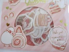 Cute Kawaii BGM So Yummy Series Flake Stickers Sack - Strawberry Pastry Dessert Bird - for Journal Agenda Planner Scrapbooking Craft