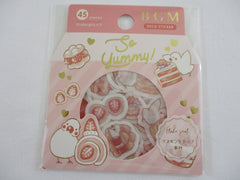 Cute Kawaii BGM So Yummy Series Flake Stickers Sack - Strawberry Pastry Dessert Bird - for Journal Agenda Planner Scrapbooking Craft