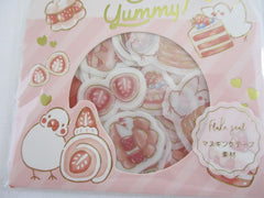 Cute Kawaii BGM So Yummy Series Flake Stickers Sack - Strawberry Pastry Dessert Bird - for Journal Agenda Planner Scrapbooking Craft