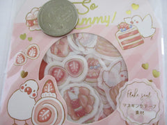 Cute Kawaii BGM So Yummy Series Flake Stickers Sack - Strawberry Pastry Dessert Bird - for Journal Agenda Planner Scrapbooking Craft