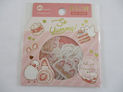 Cute Kawaii BGM So Yummy Series Flake Stickers Sack - Strawberry Pastry Dessert Bird - for Journal Agenda Planner Scrapbooking Craft