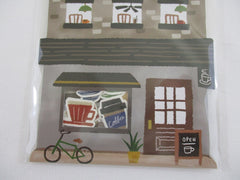 Cute Kawaii Mind Wave Town Village Series Flake Stickers Sack - Cafe Coffee Shop Latte - for Journal Agenda Planner Scrapbooking Craft