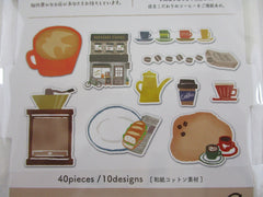 Cute Kawaii Mind Wave Town Village Series Flake Stickers Sack - Cafe Coffee Shop Latte - for Journal Agenda Planner Scrapbooking Craft