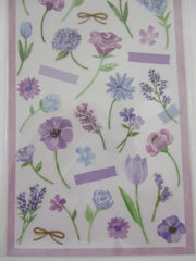 Cute Kawaii Mind Wave Botanical Colors Flowers Purple Violet Sticker Sheet - for Journal Planner Craft Organizer Calendar