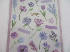 Cute Kawaii Mind Wave Botanical Colors Flowers Purple Violet Sticker Sheet - for Journal Planner Craft Organizer Calendar
