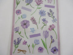 Cute Kawaii Mind Wave Botanical Colors Flowers Purple Violet Sticker Sheet - for Journal Planner Craft Organizer Calendar