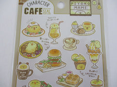 Cute Kawaii Mind Wave Character CAFE Food Sticker Sheet - Chicks Omelette Breakfast Egg Muffin for Journal Planner Craft Organizer Calendar