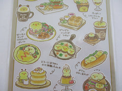 Cute Kawaii Mind Wave Character CAFE Food Sticker Sheet - Chicks Omelette Breakfast Egg Muffin for Journal Planner Craft Organizer Calendar