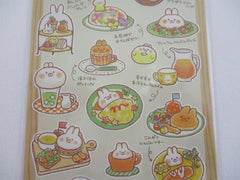 Cute Kawaii Mind Wave Character CAFE Food Sticker Sheet - Rabbit Bunny Omelette Cake Burger for Journal Planner Craft Organizer Calendar