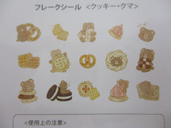 Cute Kawaii BGM So Yummy Series Flake Stickers Sack - Cookies Bear - for Journal Agenda Planner Scrapbooking Craft
