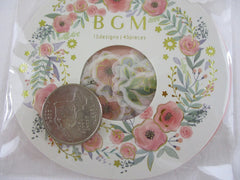 Cute Kawaii BGM Flowers Series Flake Stickers Sack - Red Poppy Poppies - for Journal Agenda Planner Scrapbooking Craft