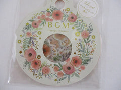 Cute Kawaii BGM Flowers Series Flake Stickers Sack - Red Poppy Poppies - for Journal Agenda Planner Scrapbooking Craft