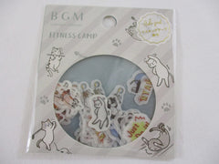 Cute Kawaii BGM Flake Stickers Sack - Fitness Camp Cat - for Journal Agenda Planner Scrapbooking Craft