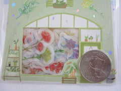 Cute Kawaii BGM Flowers Series Flake Stickers Sack - Green House Garden - for Journal Agenda Planner Scrapbooking Craft