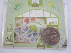 Cute Kawaii BGM Flowers Series Flake Stickers Sack - Green House Garden - for Journal Agenda Planner Scrapbooking Craft