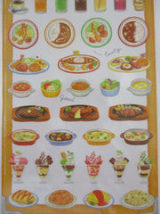 Cute Kawaii Mindwave Foodies Sticker Sheet - M - Lunch Food Court Pasta Steak Rice Curry - for Journal Planner Craft