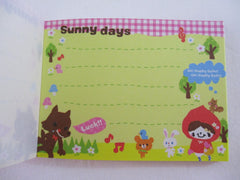 Cute Kawaii Q-Lia Red Riding Hood Princess Story Mini Notepad / Memo Pad - Vintage and Rare - Stationery Design Writing