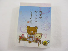 Cute Kawaii San-X Rilakkuma Bear Summer Mini Notepad / Memo Pad - B - Stationery Writing Message