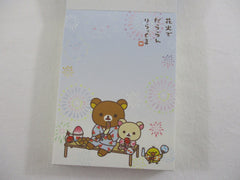 Cute Kawaii San-X Rilakkuma Bear Summer Mini Notepad / Memo Pad - B - Stationery Writing Message