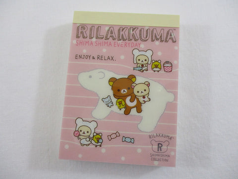 Cute Kawaii San-X Rilakkuma Bear Shima Mini Notepad / Memo Pad - B - Stationery Writing Message