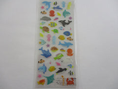 Cute Kawaii Mind Wave Sea Ocean Animals Fish Dolphin Whale Crab Sticker Sheet - for Journal Planner Craft