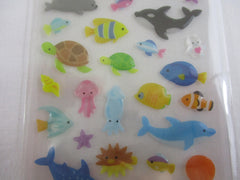 Cute Kawaii Mind Wave Sea Ocean Animals Fish Dolphin Whale Crab Sticker Sheet - for Journal Planner Craft